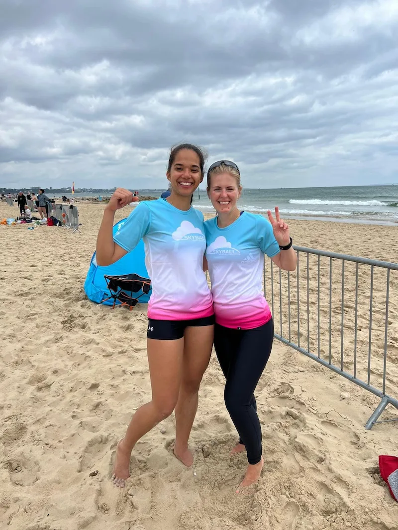 Skyball members on Bridlington Beach